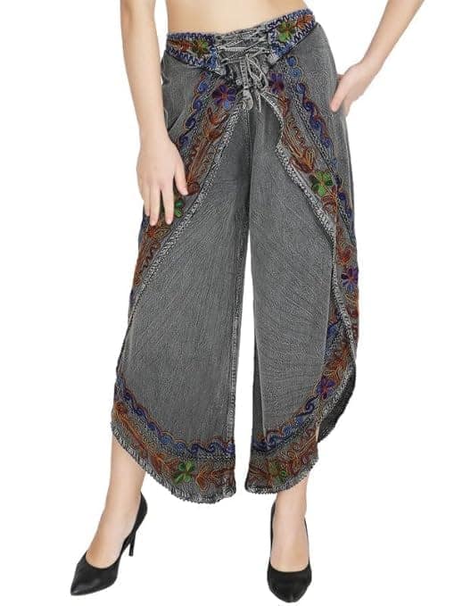Rayon Women's Regular Fit Relaxed Yoga Fitness Dhoti Pants view 3