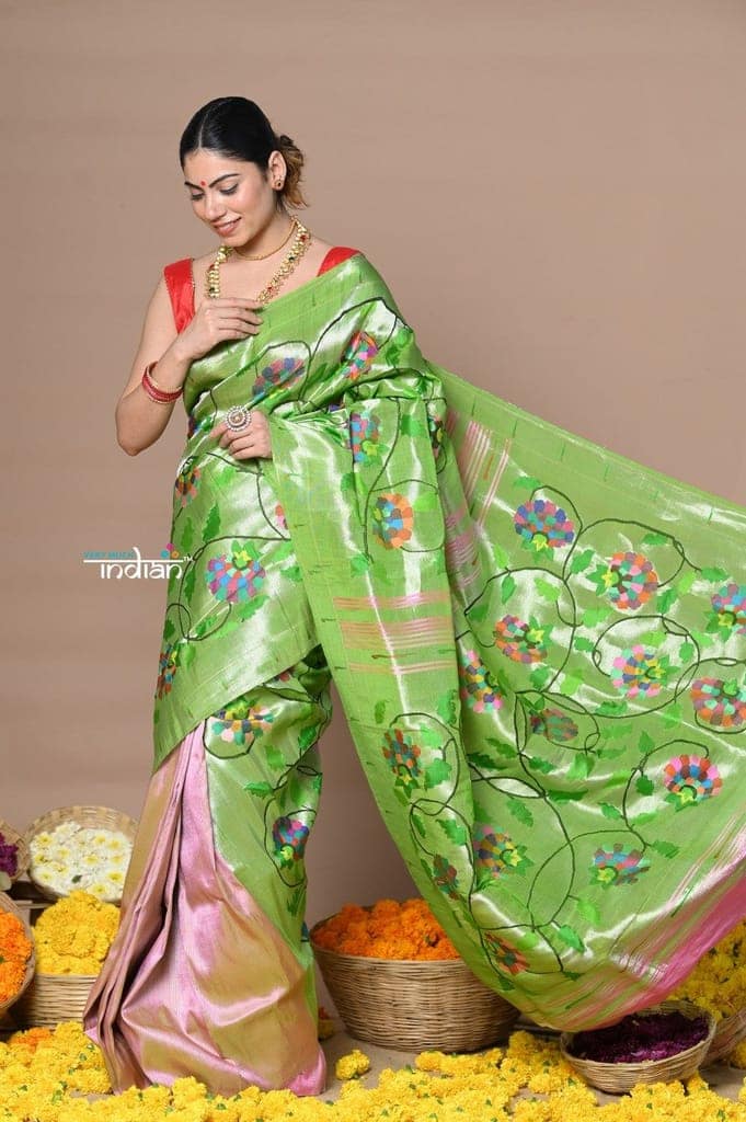 Designer - Masterpiece Handloom All Over Zari Pure Silver Zari Silk Paithani Saree