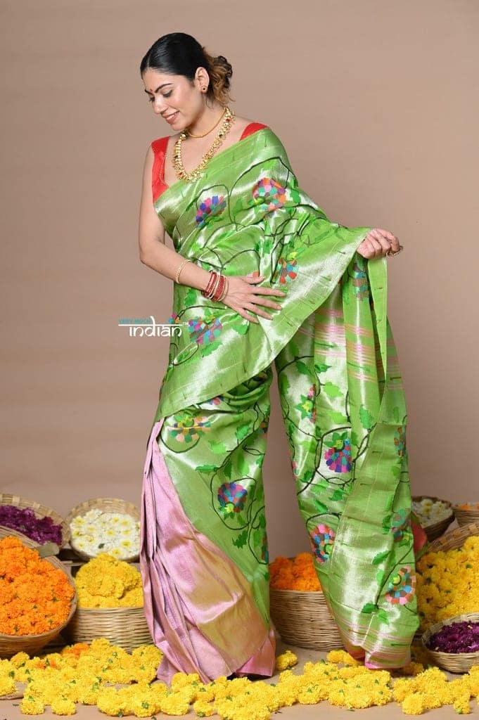 Designer - Masterpiece Handloom All Over Zari Pure Silver Zari Silk Paithani Saree view 5