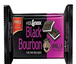 Parle Hide And Seek Black Bourbon Biscuit Vanilla 100g Pouch