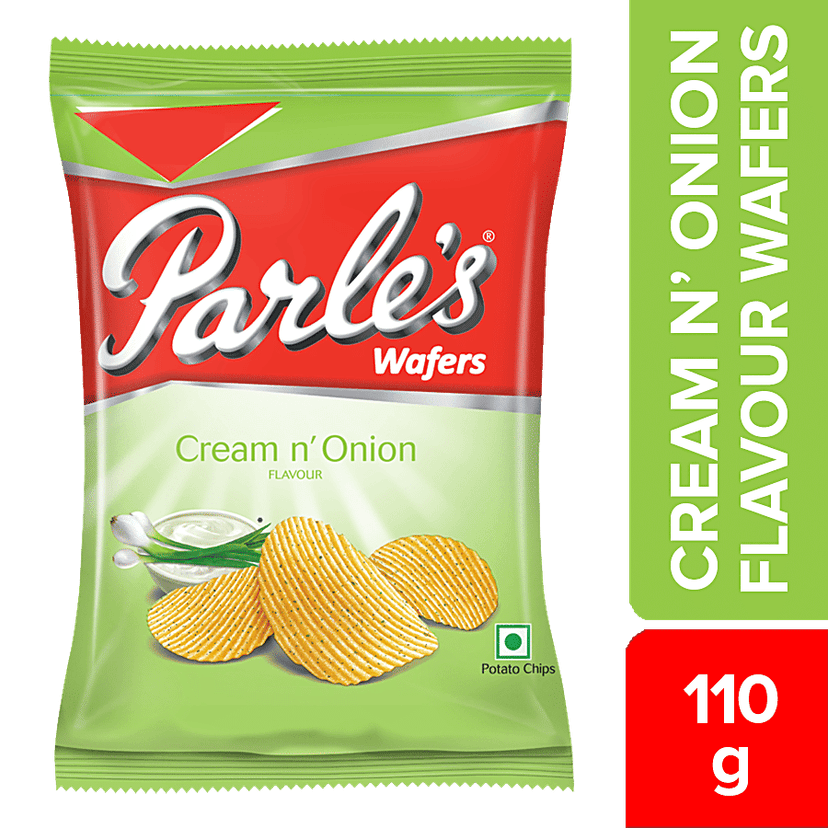 Parle Wafers Potato Chips - Cream N Onion Flavour, 110 g