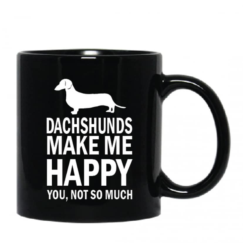 Dachshund Coffee Mug for Dachshund Lover (Black Ceramic, 11oz)