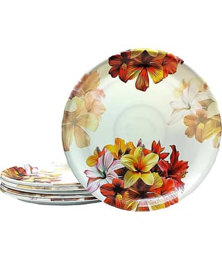 Laserbot 6 Pcs Melamine Grey Half Plate