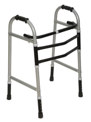Tan45 Lightweight Folding Walker for Seniors | Powder Coated Adjustable Walker for Adults, Elderly, Handicapped | Medical Walking Stand for Old People | Portable and Durable Frame