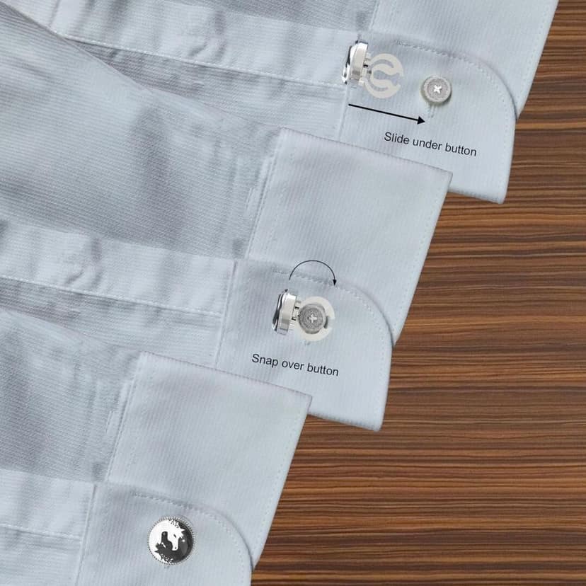The Smart Buttons - Shirt Button Cover Cufflinks for Men - 2 Horses Of Ying & Yang Design Pattern view 5