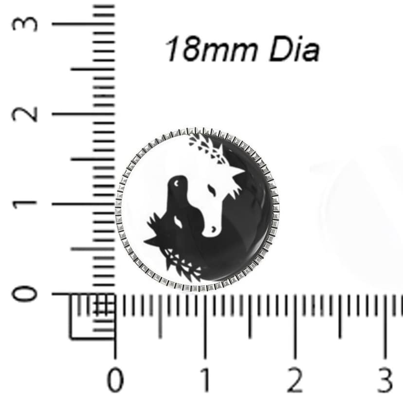 The Smart Buttons - Shirt Button Cover Cufflinks for Men - 2 Horses Of Ying & Yang Design Pattern view 6