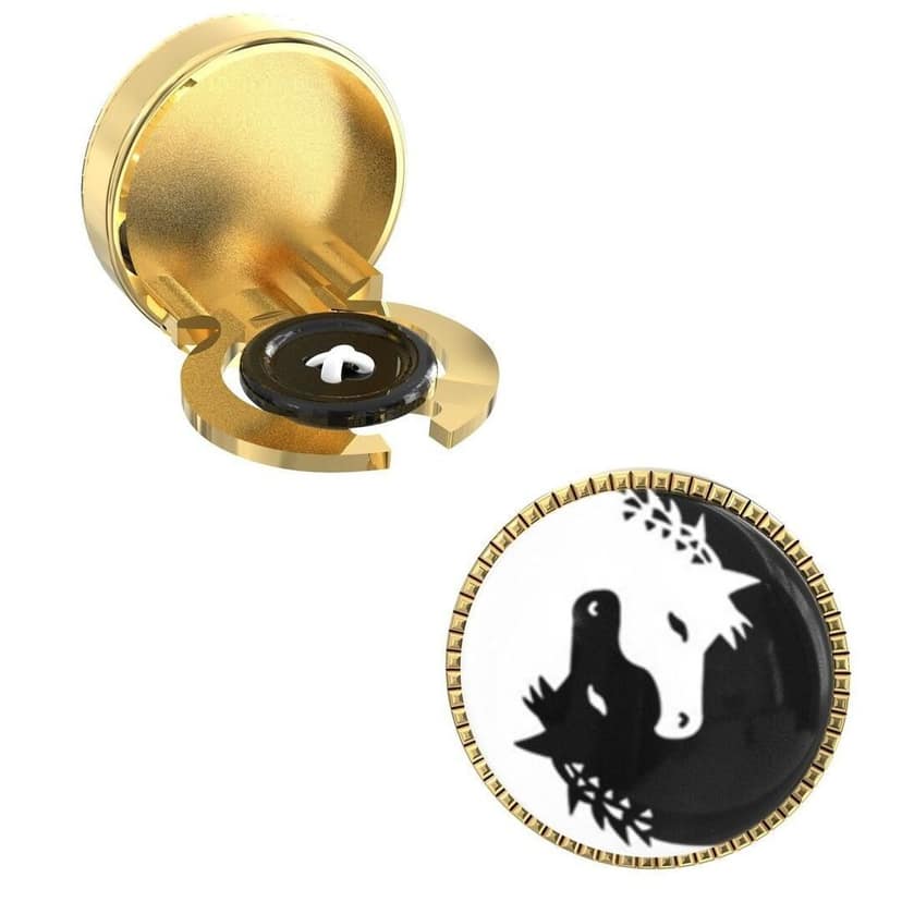 The Smart Buttons - Shirt Button Cover Cufflinks for Men - 2 Horses Of Ying & Yang Design Pattern view 7