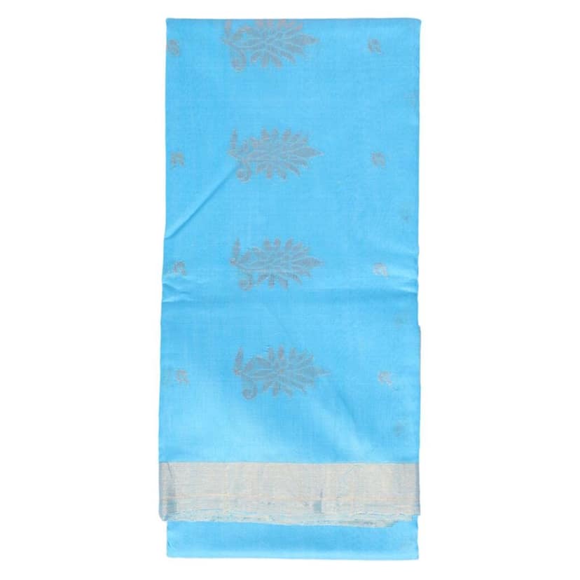 HANDLOOM CHANDERI SAREE- MERCERISED(COTTON+SILK MIX) WITH BLOUSE (SKU - 1SC105080621 SAREE- 78) view 4