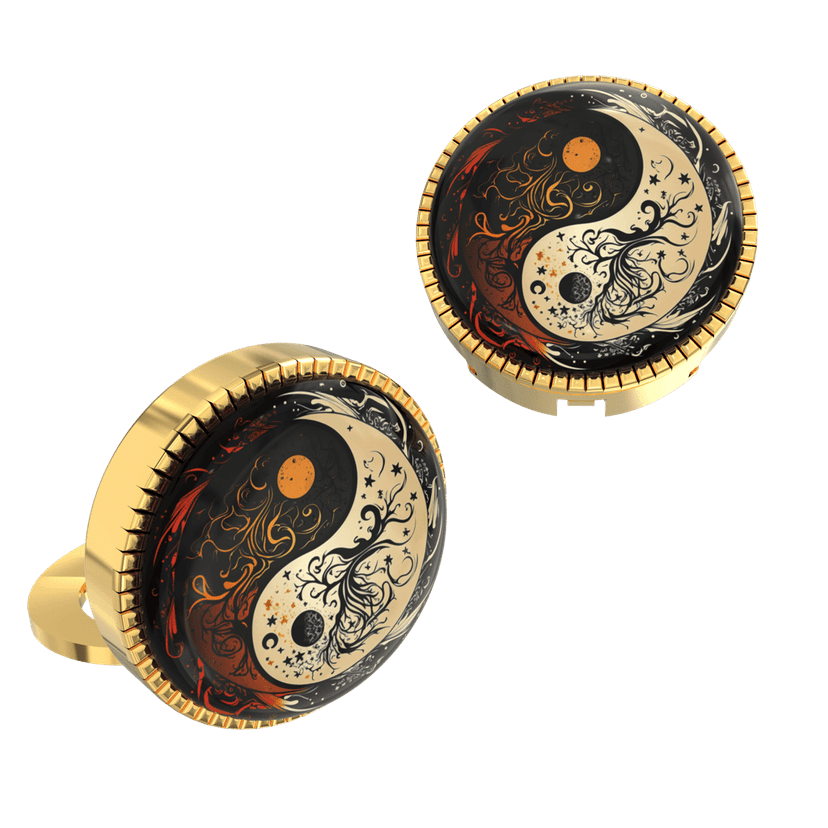 The Smart Buttons - Shirt Button Cover Cufflinks for Men - Zen Harmony Ying-Yang view 8