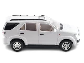 Toys Plastic Fortuner (SUV) Model Car, Off Road SUV Miniature Pull Back Plastic Toy (White)
