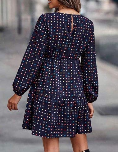 Playful Dots: Women's Keyhole Back Summer Dress view 2