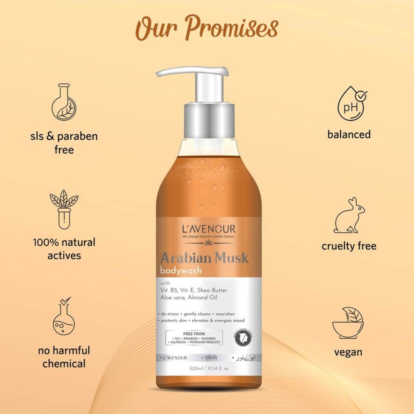 L'avenour Arabian Musk Body Wash For Deep Cleansing & Luxury Bath | Shower Gel For Men & Women 300ml view 4