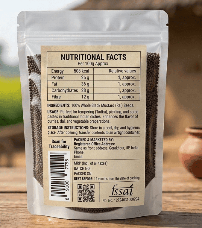 Guharaj Nishad Black Mustard (Rai) - 1 KG view 2