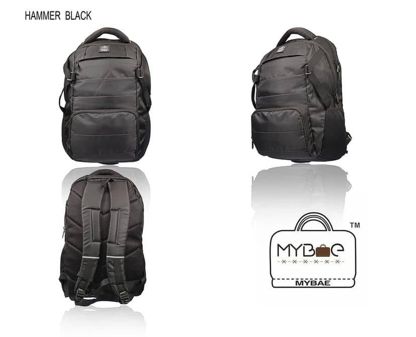 MYBAE 22L Laptop Backpack for Men and Women, 4 Compartments, Water Resistant, Lightweight School Bag for Boys and Girls, College Bag, Office Bag, Travel Backpack, Fits 15.6 Inch Laptop view 3