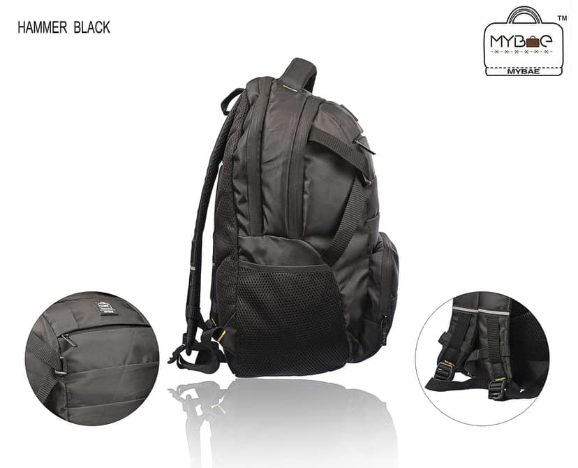 MYBAE 22L Laptop Backpack for Men and Women, 4 Compartments, Water Resistant, Lightweight School Bag for Boys and Girls, College Bag, Office Bag, Travel Backpack, Fits 15.6 Inch Laptop view 4