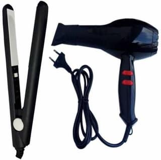 Ptitsa Combo Pack of NV6130 Dryer 1800W with Mini Hair Straightener Hair Dryer 1800 W, Multicolor