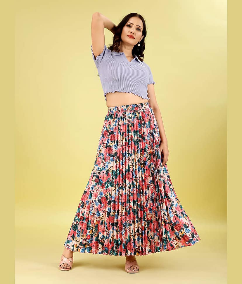 ZWERLON Orange Crepe Women's A-Line Skirt ( Pack of 1 )