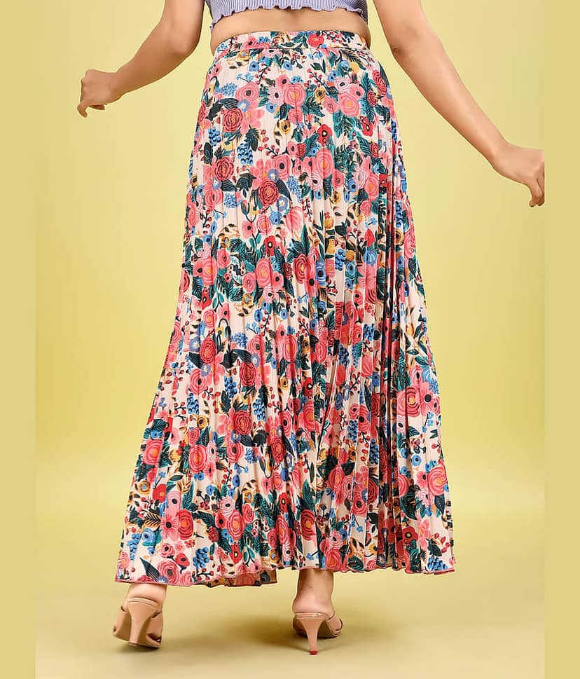 ZWERLON Orange Crepe Women's A-Line Skirt ( Pack of 1 ) view 2