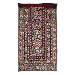 Garvi Gurjari (A Gujarat Govt Enterprise Multicolor Hand Embroidered Wall Hanging With Mirror Work(GGCEWH43)