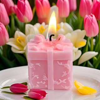 SS Enterprise Organic Soy Wax Gift Shape Candle for Home Decor | Scented Aromatic Fragrance Candles | Smoke-Free Pillar Candles