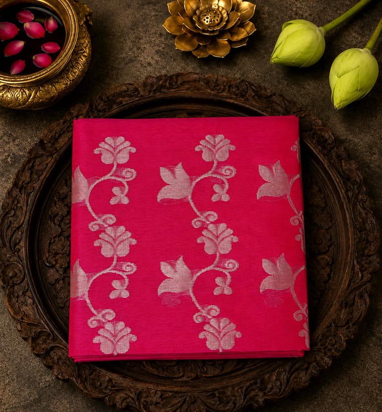 Handloom Chanderi Katan Silk Saree