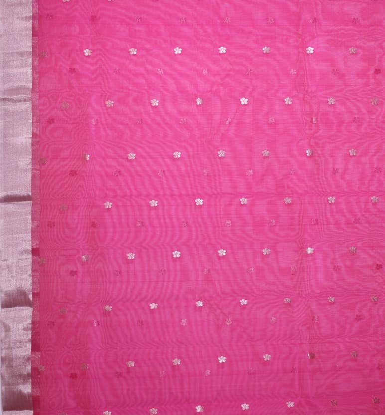 Handloom Chanderi Katan Silk Saree view 3