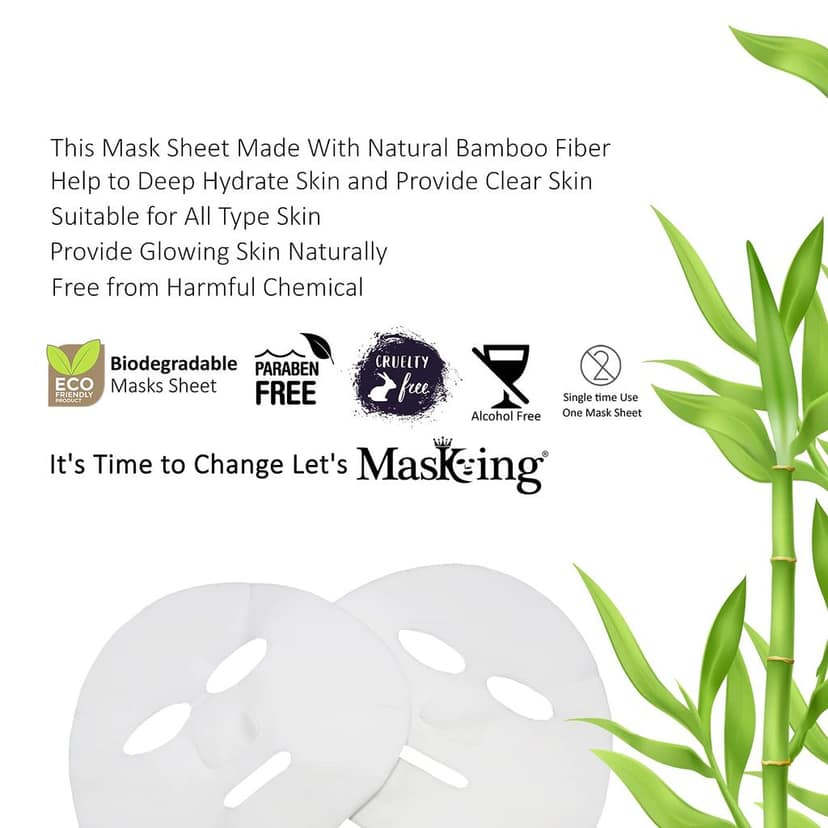 MasKing Bamboo Facial Sheet Mask of Gooseberry & Avocado for Skin Rejuvenating Ideal for Women & Men, 20ml each (Pack of 2) view 5