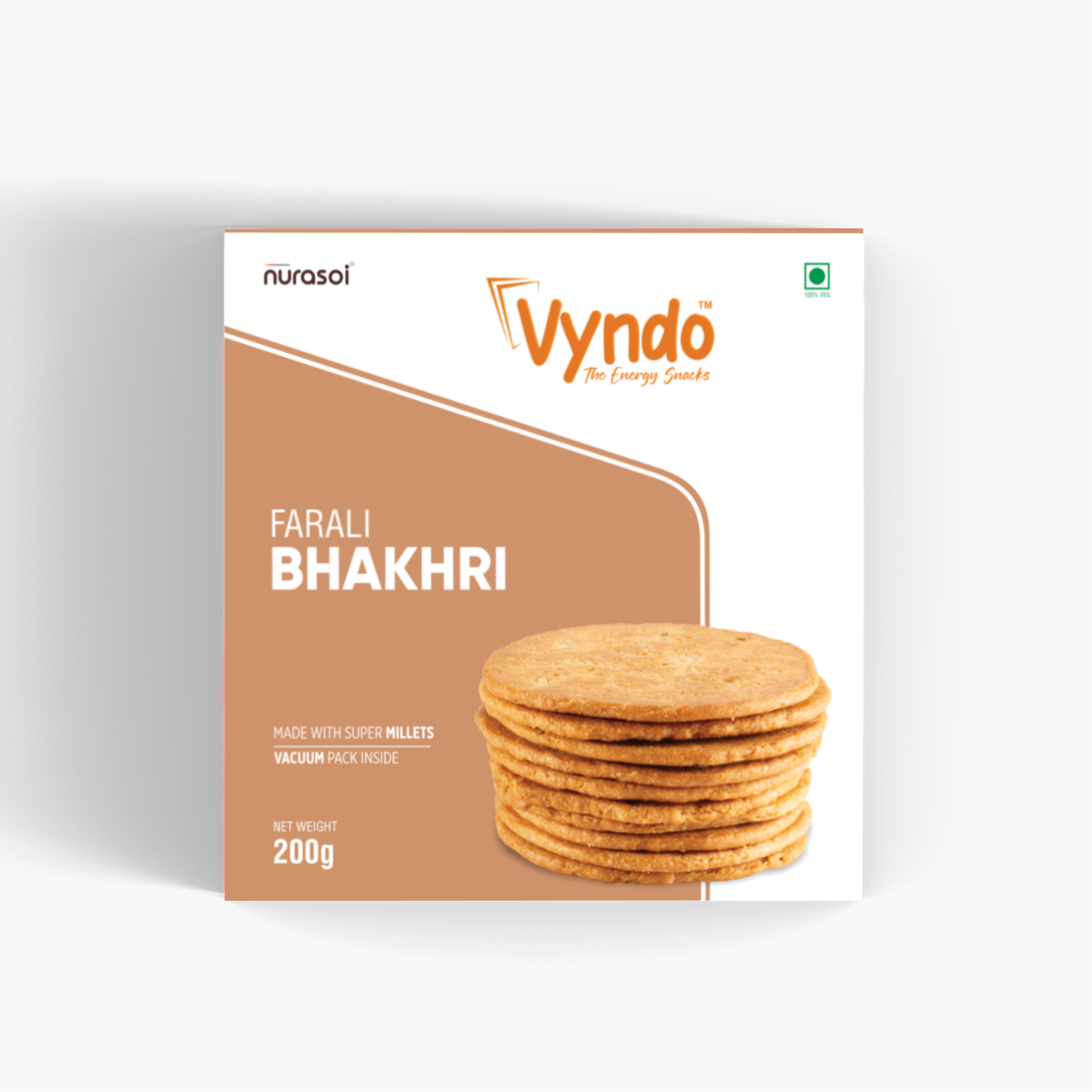 Vyndo Farali Bhakhri - Millet Snacks, 200 gm