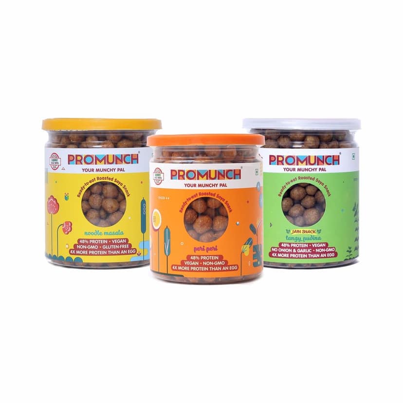 Variety Pack Protein Snacks (Noodle Masala, Tangy Pudina, Peri Peri)-150gm x 3