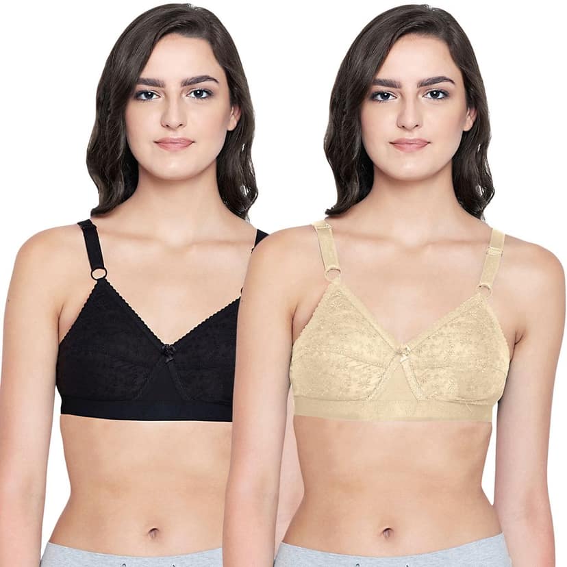 Bodycare Women Cotton Full Coverage Non Padded Regular Bra Pack - 2 E5586BS(B)