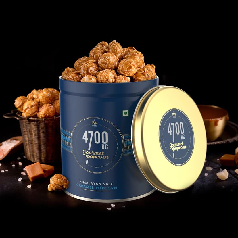 4700BC Himalayan Salt Caramel Popcorn, Tin, 125g