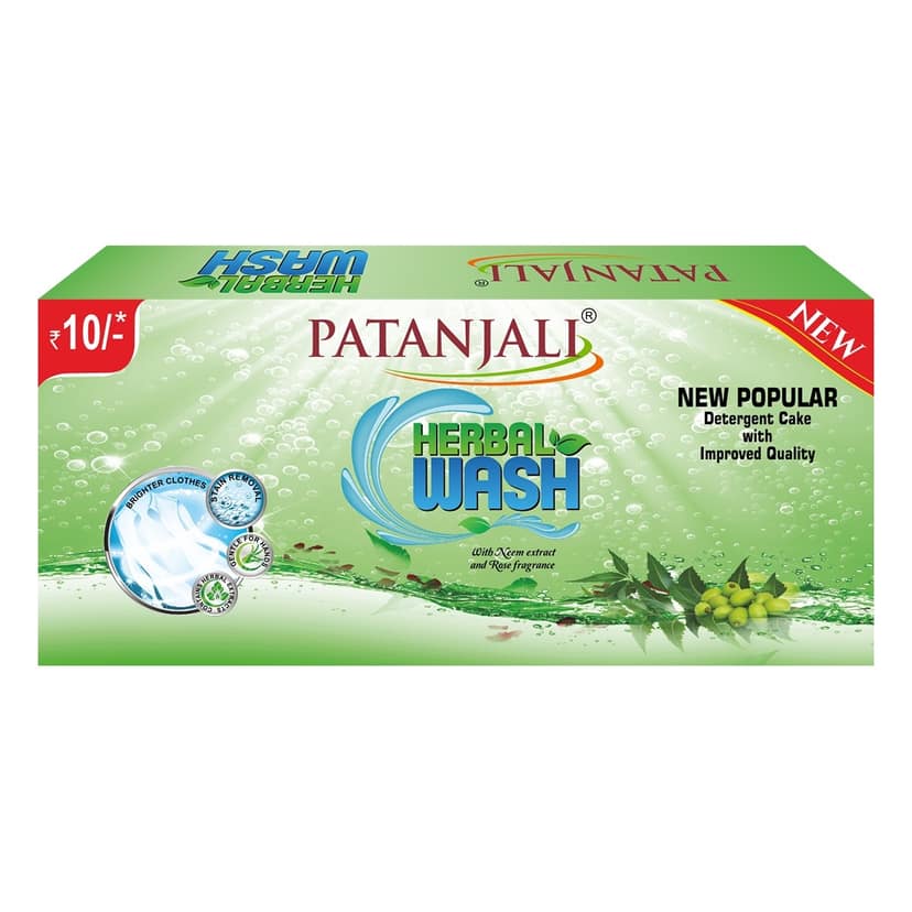 Patanjali Herbal Detergent Soap, 160 gm - Patanjali Herbal Detergent Soap, 160 gm