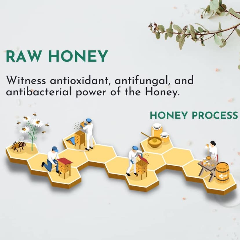Healthy roots Natural Raw Honey - Organic Honey Raw Unprocessed (Pure raw honey 100% Natural No Added Sugar) view 3