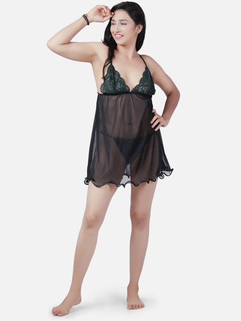 Hot Net Honeymoon Black Babydoll Bikini Night Dress K4GbK view 5
