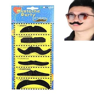 Nawani Halloween Fake Moustache - Pack of six
