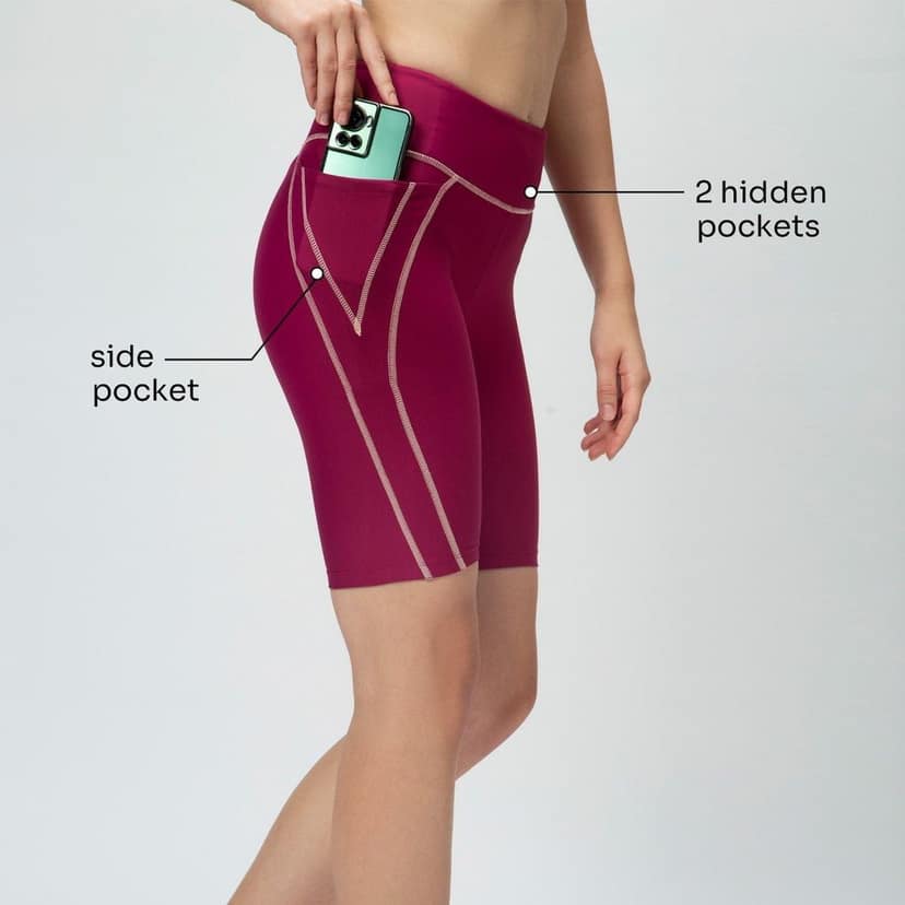 Tic Tac Cycling Shorts - Caramel Magenta view 2