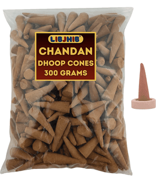 Libjhib Incense Dhoop Cone Chandan 300 gm ( Pack of 1 )