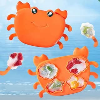 DHRUVINSRI Crab-Shaped Silicone Ice Cream & Popsicle Mold – Fun, Child-Friendly Ice Box for Homemade Treats – for Making Popsicles, Ice Cream, and Frozen Delights (1 PC)