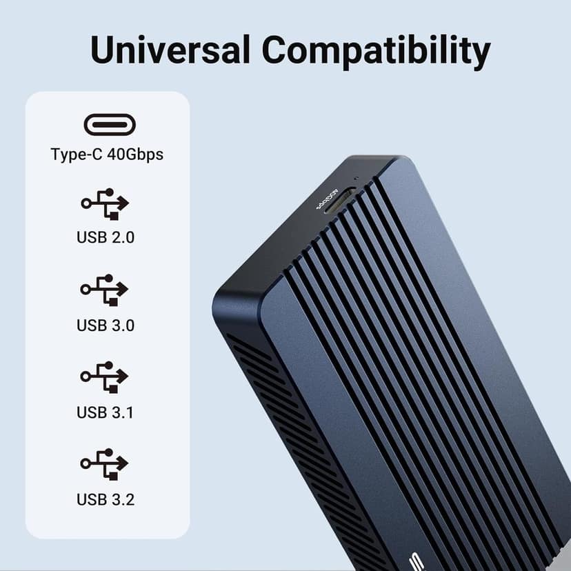 ACASIS 40Gbps M.2 NVMe SSD Enclosure, TBU405M1 for M1 M2 Pro/Max, Compatible with Thunderbolt 3/4, USB4/3.2/3.1/3.0/2.0, Support SSD Size 2280 B+M M-Key, TBU405 M1 view 7