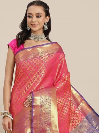 Women's Banarasi Art Silk Saree With Unstitched Blouse Piece