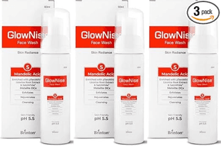 Brinton GlowNise Deep Cleansing Skin Sulphate Free (60 ml) x Pack of 3 Face Wash (180 ml)