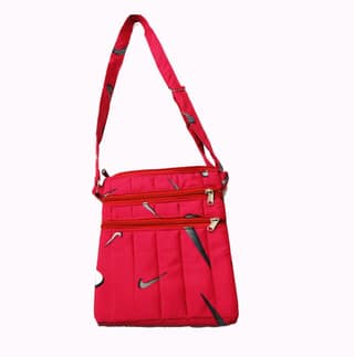 Stylish Nike Patterned Red Sling Bag with Multi-Compartments
