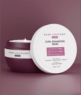 Bare Anatomy Coconut Oil + Castor Oil Curl Enhancing Hair Mask 2X Frizz Control For 48Hrs For Curly Hair, 250gm (Pack of 1)