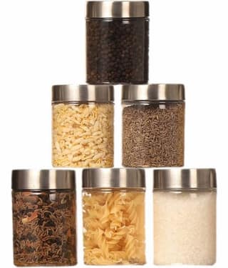 PearlPet 200ml-6Pc,300ml-6Pc Plastic Transparent Multi-Purpose Container ( Set of 12 )