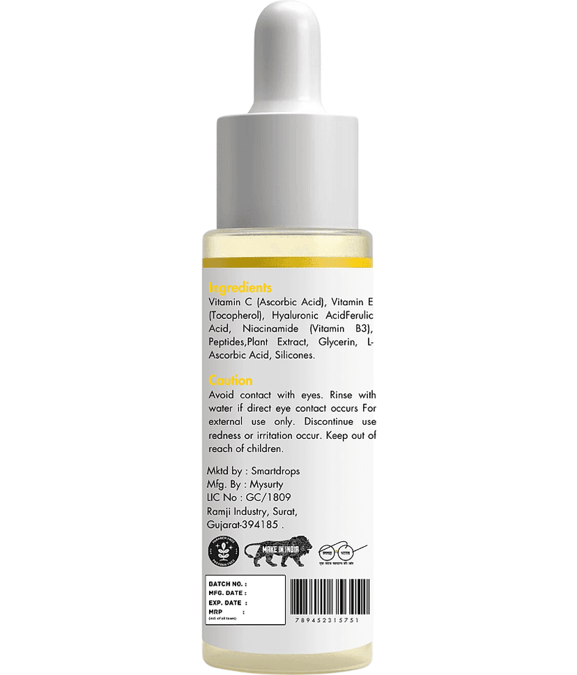 Smartdrops Face Serum Vitamin C Daily Care For All Skin Type ( Pack of 1 ) view 2