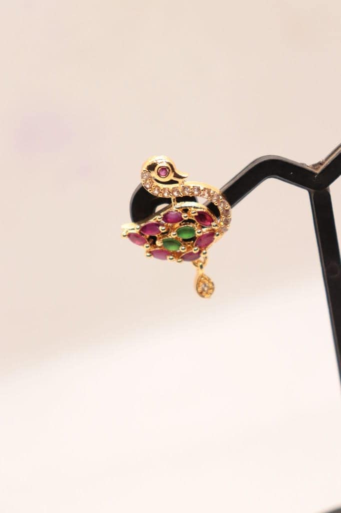 Peacock Studded with Rubies and Emeralds