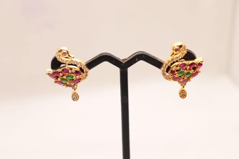 Peacock Studded with Rubies and Emeralds view 2
