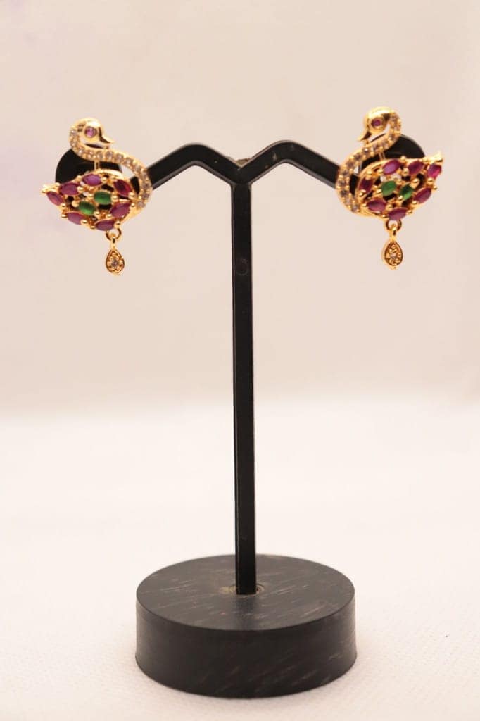 Peacock Studded with Rubies and Emeralds view 3