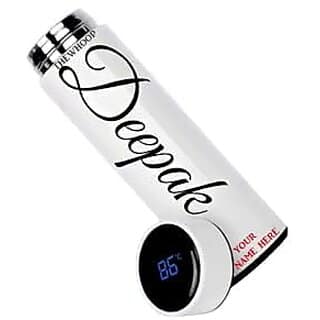 Water Bottle -500ml -Smart Display Stainless Steel Water Bottles,Sports Water Bottle Keep Cold and hot,BPA Free Kids Office Water Bottles for School Office (White) view 2