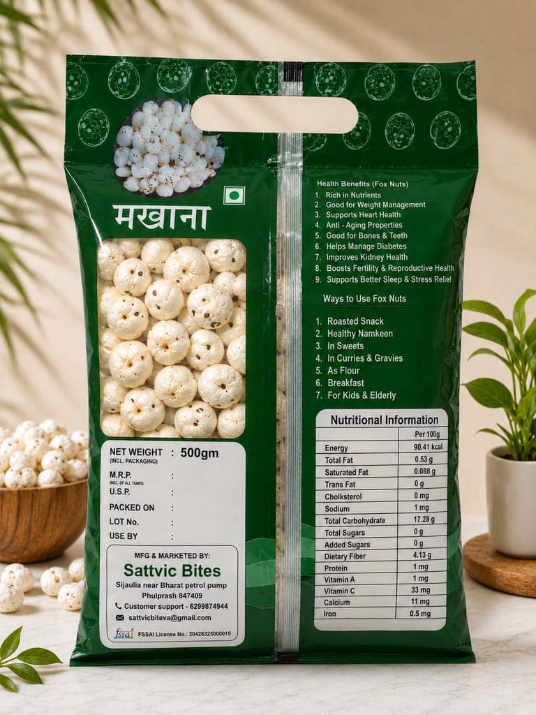 Sattvic Bites 6 Sutta Phool Makhana 500gm view 3